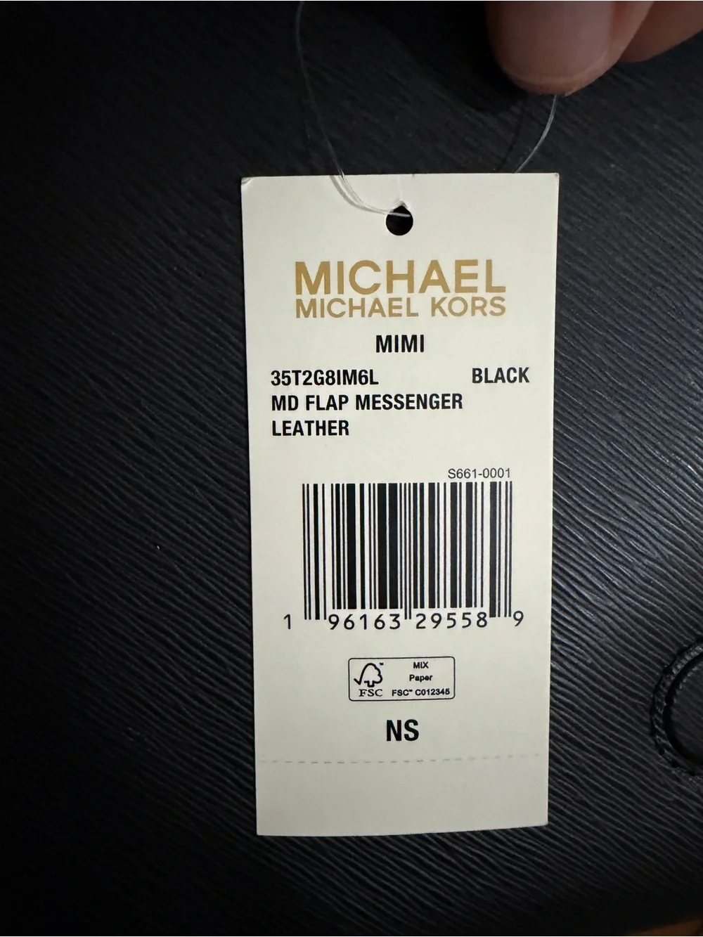 Michael Kors Black Leather Crossbody with Gold MK Emblem